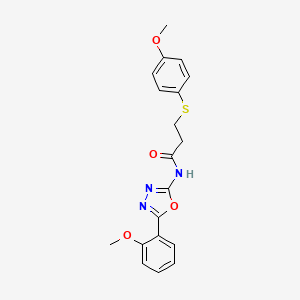N-(5-(2-methoxyphenyl)-1,3,4-oxadiazol-2-yl)-3-((4-methoxyphenyl)thio)propanamide