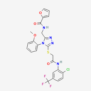 N-((5-((2-((2-chloro-5-(trifluoromethyl)phenyl)amino)-2-oxoethyl)thio)-4-(2-methoxyphenyl)-4H-1,2,4-triazol-3-yl)methyl)furan-2-carboxamide