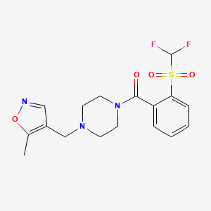 (2-((Difluoromethyl)sulfonyl)phenyl)(4-((5-methylisoxazol-4-yl)methyl)piperazin-1-yl)methanone