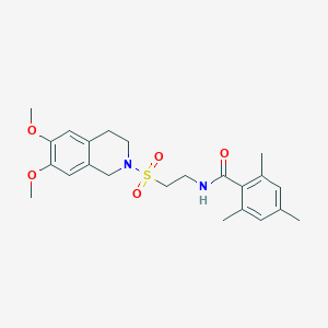 N-(2-((6,7-dimethoxy-3,4-dihydroisoquinolin-2(1H)-yl)sulfonyl)ethyl)-2,4,6-trimethylbenzamide