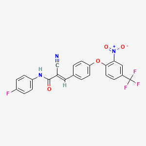 (E)-2-cyano-N-(4-fluorophenyl)-3-[4-[2-nitro-4-(trifluoromethyl)phenoxy]phenyl]prop-2-enamide