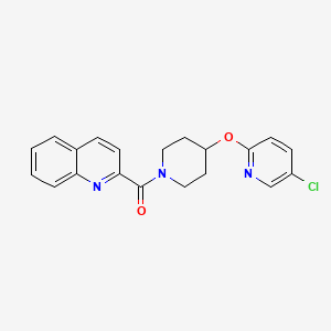 molecular formula C20H18ClN3O2 B2766867 (4-((5-Chloropyridin-2-yl)oxy)piperidin-1-yl)(quinolin-2-yl)methanone CAS No. 1448037-63-5