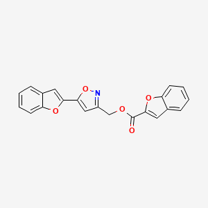 molecular formula C21H13NO5 B2766880 [5-(1-benzofuran-2-yl)-1,2-oxazol-3-yl]methyl 1-benzofuran-2-carboxylate CAS No. 1105244-45-8