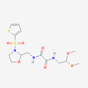 N1-(2,2-dimethoxyethyl)-N2-((3-(thiophen-2-ylsulfonyl)oxazolidin-2-yl)methyl)oxalamide