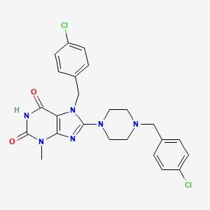 7-(4-chlorobenzyl)-8-(4-(4-chlorobenzyl)piperazin-1-yl)-3-methyl-1H-purine-2,6(3H,7H)-dione