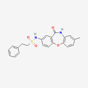 N-(8-methyl-11-oxo-10,11-dihydrodibenzo[b,f][1,4]oxazepin-2-yl)-2-phenylethanesulfonamide