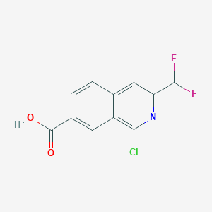 molecular formula C11H6ClF2NO2 B2766891 1-Chloro-3-(difluoromethyl)isoquinoline-7-carboxylic acid CAS No. 2248302-31-8