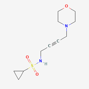 molecular formula C11H18N2O3S B2766903 N-(4-morpholinobut-2-yn-1-yl)cyclopropanesulfonamide CAS No. 1396684-89-1