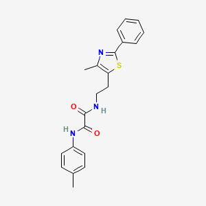 molecular formula C21H21N3O2S B2766906 N-[2-(4-methyl-2-phenyl-1,3-thiazol-5-yl)ethyl]-N'-(4-methylphenyl)ethanediamide CAS No. 894010-09-4