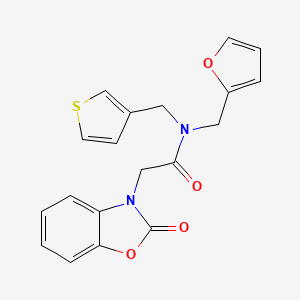 molecular formula C19H16N2O4S B2766927 N-(furan-2-ylmethyl)-2-(2-oxobenzo[d]oxazol-3(2H)-yl)-N-(thiophen-3-ylmethyl)acetamide CAS No. 1219913-85-5
