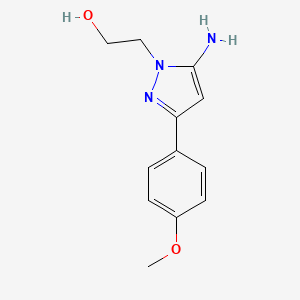 molecular formula C12H15N3O2 B2766929 2-[5-amino-3-(4-methoxyphenyl)-1H-pyrazol-1-yl]ethan-1-ol CAS No. 956568-62-0