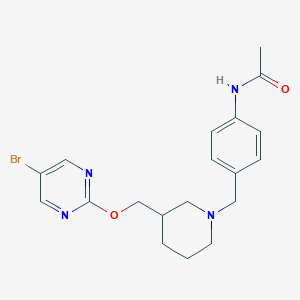 molecular formula C19H23BrN4O2 B2766947 N-{4-[(3-{[(5-bromopyrimidin-2-yl)oxy]methyl}piperidin-1-yl)methyl]phenyl}acetamide CAS No. 2380172-53-0