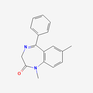 molecular formula C17H16N2O B2766971 1,7-dimethyl-5-phenyl-3H-1,4-benzodiazepin-2-one CAS No. 56402-41-6