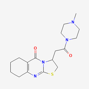molecular formula C17H24N4O2S B2766985 3-(2-(4-methylpiperazin-1-yl)-2-oxoethyl)-6,7,8,9-tetrahydro-2H-thiazolo[2,3-b]quinazolin-5(3H)-one CAS No. 1021060-13-8