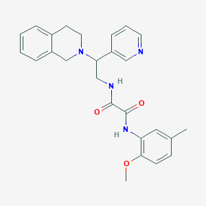 molecular formula C26H28N4O3 B2766988 N-(2-methoxy-5-methylphenyl)-N'-[2-(pyridin-3-yl)-2-(1,2,3,4-tetrahydroisoquinolin-2-yl)ethyl]ethanediamide CAS No. 903257-52-3