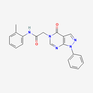 molecular formula C20H17N5O2 B2767006 N-(2-methylphenyl)-2-(4-oxo-1-phenyl-1,4-dihydro-5H-pyrazolo[3,4-d]pyrimidin-5-yl)acetamide CAS No. 656831-70-8