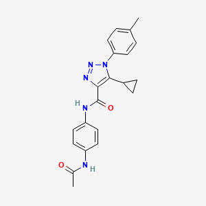 molecular formula C21H21N5O2 B2767017 5-cyclopropyl-N-(4-acetamidophenyl)-1-(4-methylphenyl)-1H-1,2,3-triazole-4-carboxamide CAS No. 954822-00-5