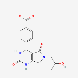 molecular formula C17H19N3O5 B2767032 methyl 4-[6-(2-hydroxypropyl)-2,5-dioxo-1H,2H,3H,4H,5H,6H,7H-pyrrolo[3,4-d]pyrimidin-4-yl]benzoate CAS No. 1171663-67-4