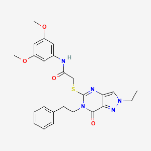 N-(3,5-dimethoxyphenyl)-2-((2-ethyl-7-oxo-6-phenethyl-6,7-dihydro-2H-pyrazolo[4,3-d]pyrimidin-5-yl)thio)acetamide