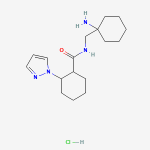N-[(1-Aminocyclohexyl)methyl]-2-pyrazol-1-ylcyclohexane-1-carboxamide;hydrochloride
