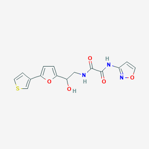 molecular formula C15H13N3O5S B2767054 N-{2-hydroxy-2-[5-(thiophen-3-yl)furan-2-yl]ethyl}-N'-(1,2-oxazol-3-yl)ethanediamide CAS No. 2034345-32-7