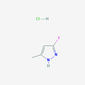 molecular formula C4H6ClIN2 B2767098 5-Iodo-3-methyl-1H-pyrazole hydrochloride CAS No. 2014375-15-4
