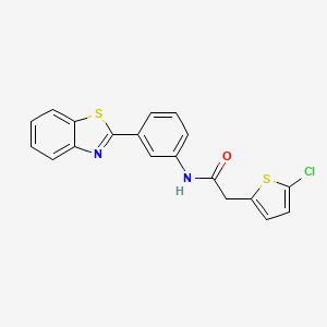 molecular formula C19H13ClN2OS2 B2767109 N-[3-(1,3-benzothiazol-2-yl)phenyl]-2-(5-chlorothiophen-2-yl)acetamide CAS No. 921839-91-0