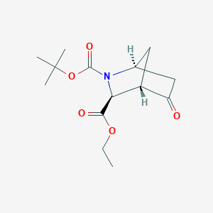 molecular formula C14H21NO5 B2767115 Ethyl (1S,3S,4S)-rel-2-Boc-5-oxo-2-azabicyclo[2.2.1]heptane-3-carboxylate CAS No. 1173197-53-9