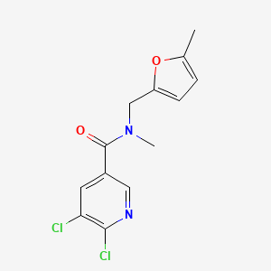 molecular formula C13H12Cl2N2O2 B2767116 5,6-dichloro-N-methyl-N-[(5-methylfuran-2-yl)methyl]pyridine-3-carboxamide CAS No. 1153511-09-1