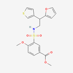 molecular formula C19H19NO6S2 B2767129 Methyl 3-{[2-(furan-2-yl)-2-(thiophen-3-yl)ethyl]sulfamoyl}-4-methoxybenzoate CAS No. 2097873-08-8