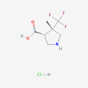 (3R,4R)-4-Methyl-4-(trifluoromethyl)pyrrolidine-3-carboxylic acid;hydrochloride
