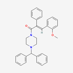 (E)-1-(4-benzhydrylpiperazino)-3-(2-methoxyphenyl)-2-phenyl-2-propen-1-one