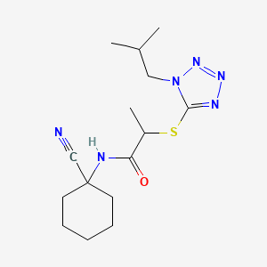 molecular formula C15H24N6OS B2767143 N-(1-cyanocyclohexyl)-2-[1-(2-methylpropyl)tetrazol-5-yl]sulfanylpropanamide CAS No. 1324898-96-5
