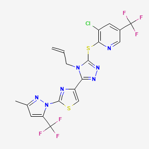 4-allyl-5-{2-[3-methyl-5-(trifluoromethyl)-1H-pyrazol-1-yl]-1,3-thiazol-4-yl}-4H-1,2,4-triazol-3-yl 3-chloro-5-(trifluoromethyl)-2-pyridinyl sulfide