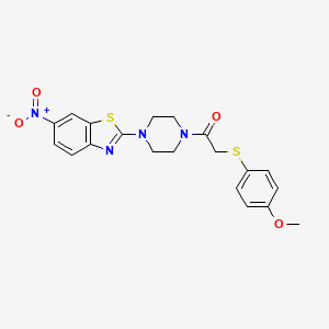 2-((4-Methoxyphenyl)thio)-1-(4-(6-nitrobenzo[d]thiazol-2-yl)piperazin-1-yl)ethanone
