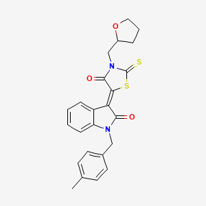(Z)-5-(1-(4-methylbenzyl)-2-oxoindolin-3-ylidene)-3-((tetrahydrofuran-2-yl)methyl)-2-thioxothiazolidin-4-one