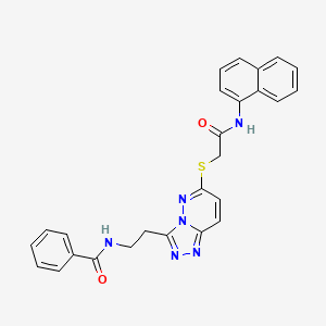 B2767170 N-(2-(6-((2-(naphthalen-1-ylamino)-2-oxoethyl)thio)-[1,2,4]triazolo[4,3-b]pyridazin-3-yl)ethyl)benzamide CAS No. 872988-34-6