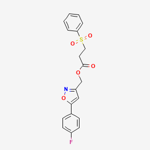 (5-(4-Fluorophenyl)isoxazol-3-yl)methyl 3-(phenylsulfonyl)propanoate