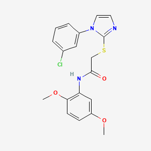 molecular formula C19H18ClN3O3S B2767192 2-{[1-(3-chlorophenyl)-1H-imidazol-2-yl]sulfanyl}-N-(2,5-dimethoxyphenyl)acetamide CAS No. 851079-13-5