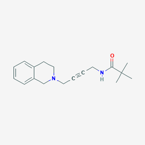 molecular formula C18H24N2O B2767205 N-(4-(3,4-dihydroisoquinolin-2(1H)-yl)but-2-yn-1-yl)pivalamide CAS No. 1351633-15-2