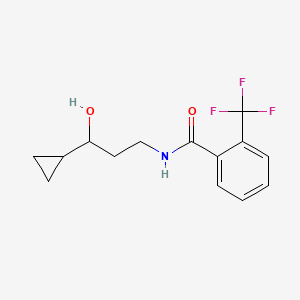 molecular formula C14H16F3NO2 B2767222 N-(3-cyclopropyl-3-hydroxypropyl)-2-(trifluoromethyl)benzamide CAS No. 1396807-29-6