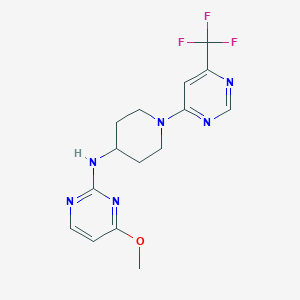 molecular formula C15H17F3N6O B2767224 4-methoxy-N-{1-[6-(trifluoromethyl)pyrimidin-4-yl]piperidin-4-yl}pyrimidin-2-amine CAS No. 2034226-29-2