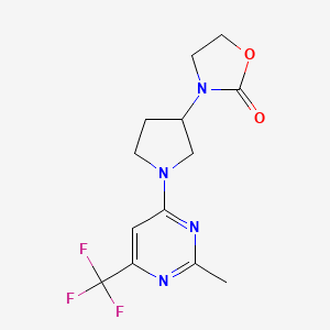 3-[1-[2-Methyl-6-(trifluoromethyl)pyrimidin-4-yl]pyrrolidin-3-yl]-1,3-oxazolidin-2-one