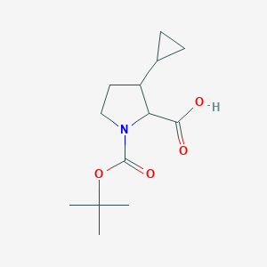 3-Cyclopropyl-1-[(2-methylpropan-2-yl)oxycarbonyl]pyrrolidine-2-carboxylic acid