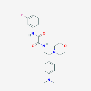 molecular formula C23H29FN4O3 B2767234 N1-(2-(4-(dimethylamino)phenyl)-2-morpholinoethyl)-N2-(3-fluoro-4-methylphenyl)oxalamide CAS No. 899957-27-8