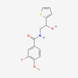 molecular formula C14H14FNO3S B2767238 3-fluoro-N-(2-hydroxy-2-(thiophen-2-yl)ethyl)-4-methoxybenzamide CAS No. 1795494-01-7