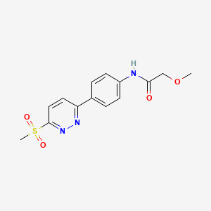 molecular formula C14H15N3O4S B2767262 N-[4-(6-methanesulfonylpyridazin-3-yl)phenyl]-2-methoxyacetamide CAS No. 921796-13-6