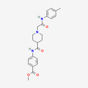 molecular formula C23H27N3O4 B2767300 Methyl 4-(1-(2-oxo-2-(p-tolylamino)ethyl)piperidine-4-carboxamido)benzoate CAS No. 941970-03-2