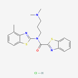 molecular formula C21H23ClN4OS2 B2767342 N-(3-(dimethylamino)propyl)-N-(4-methylbenzo[d]thiazol-2-yl)benzo[d]thiazole-2-carboxamide hydrochloride CAS No. 1052530-47-8