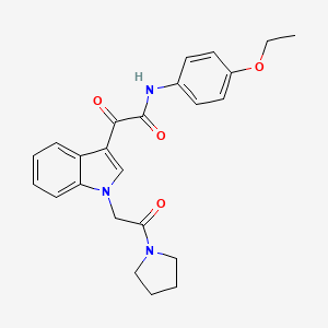molecular formula C24H25N3O4 B2767346 N-(4-ethoxyphenyl)-2-oxo-2-[1-(2-oxo-2-pyrrolidin-1-ylethyl)indol-3-yl]acetamide CAS No. 872849-45-1